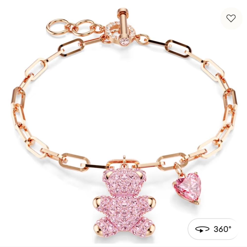 Pink Crystal Bear Bracelet NWT